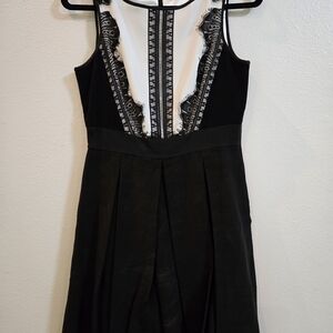 White House Black Market Black and White Lace Midi Dress